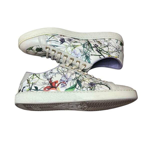 Gucci Flora Infinity Leather Low Top Sneakers Floral with Butterfly EU 38 US 8 - Picture 9 of 14